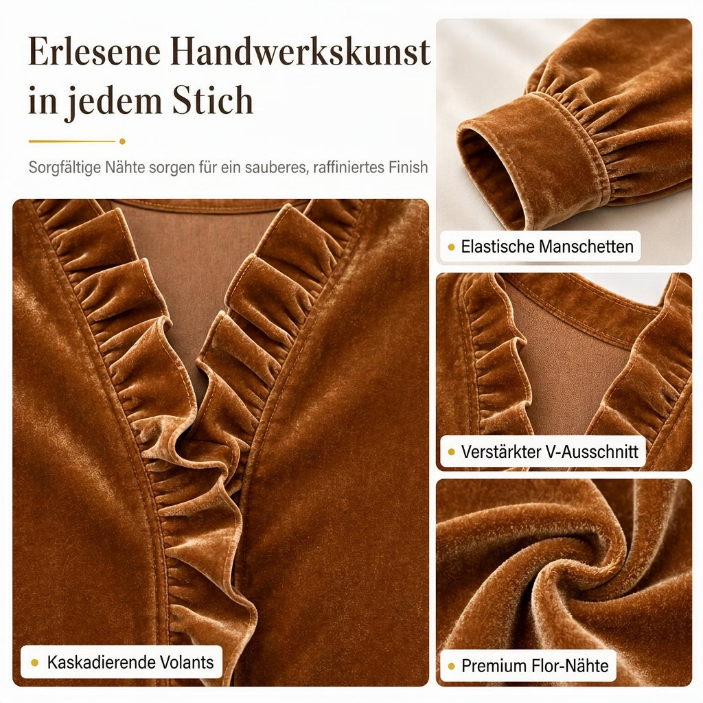 🔥Beliebtes Produkt ！✨Elegante Samtbluse mit langen Ärmeln für Damen