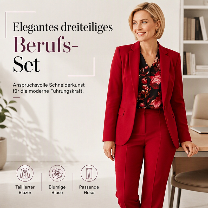 🔥Beliebtes Produkt ！✨Elegantes 3-teiliges Büro-Anzugset für Damen