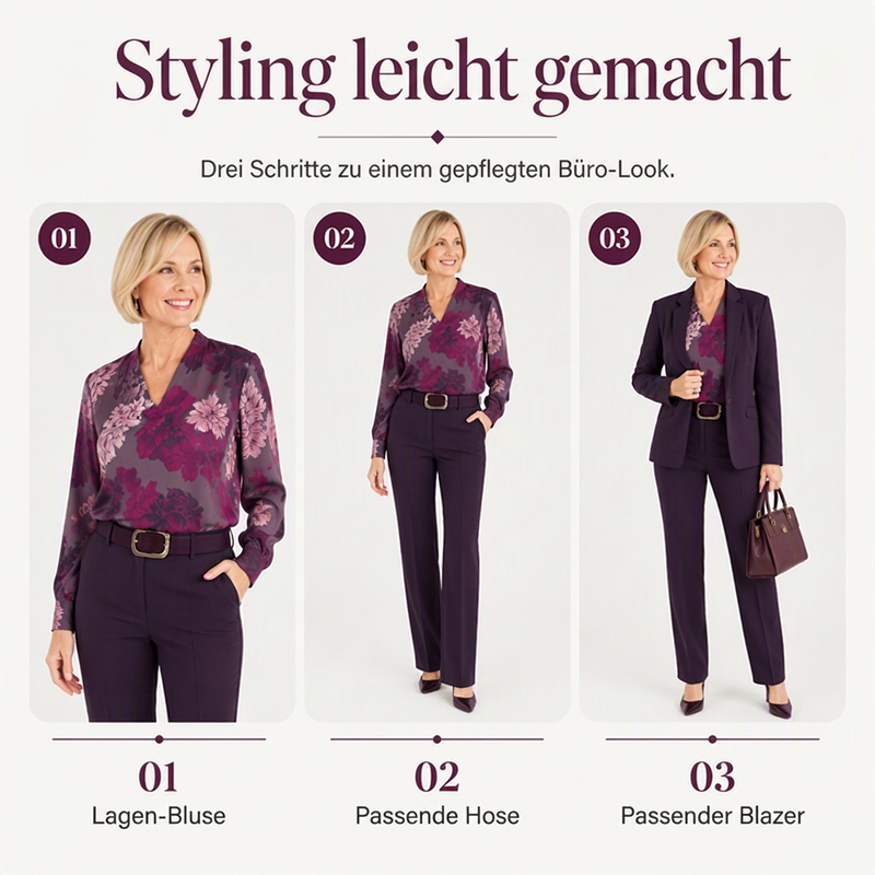🔥Beliebtes Produkt ！✨Elegantes 3-teiliges Büro-Anzugset für Damen