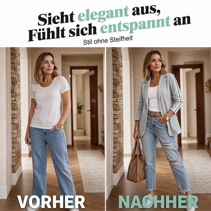 🔥Beliebtes Produkt ！✨Damen-Blazer mit Zopfmuster und Seitenstreifen