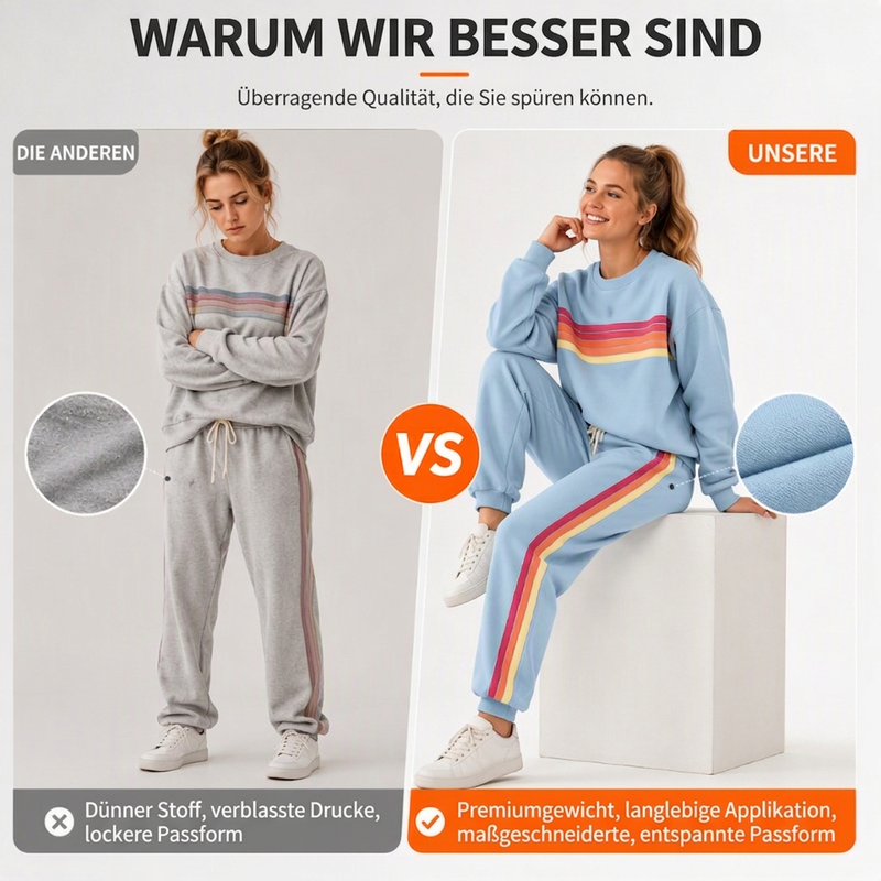 📢📢50%Rabatt!!!🎉✨Zweiteiliges Set aus lässigem Sweatshirt und Jogginghose für Damen