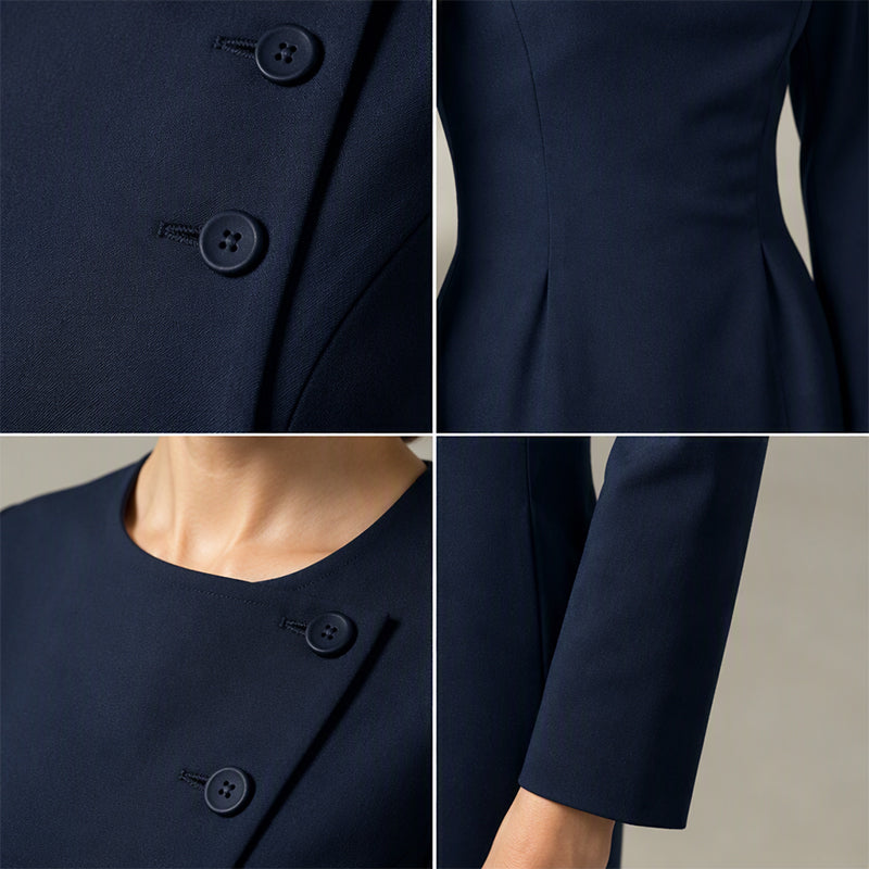 📢📢50%Rabatt!!!🎉✨Elegantes asymmetrisches Einreiher-Kleid für Damen