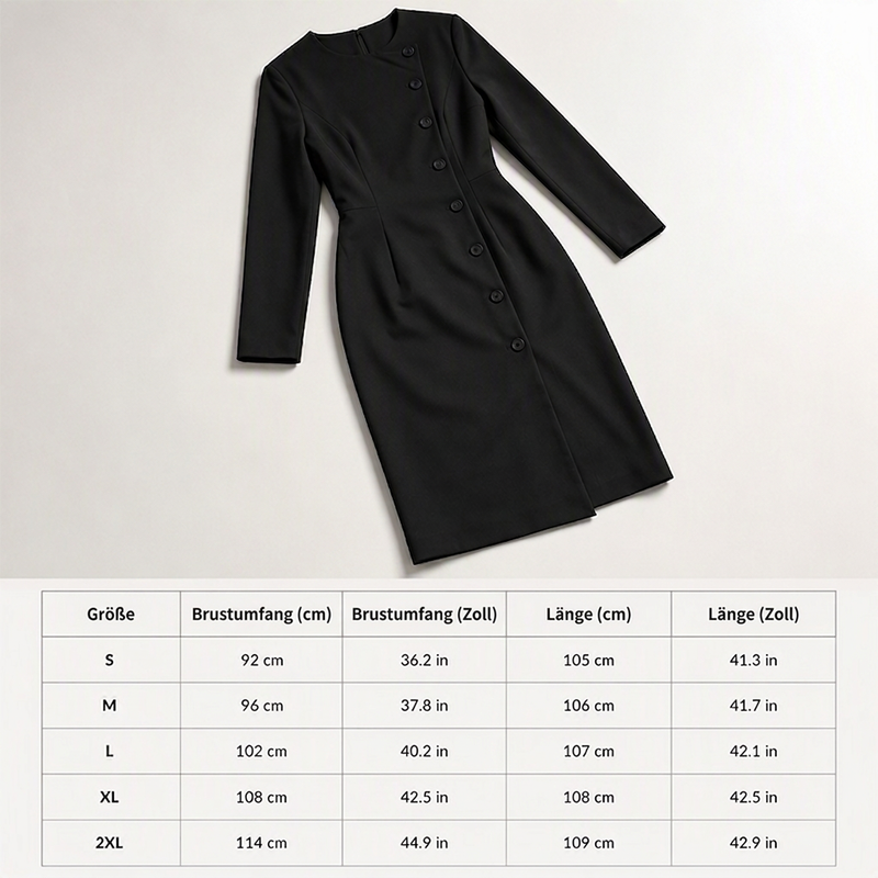 📢📢50%Rabatt!!!🎉✨Elegantes asymmetrisches Einreiher-Kleid für Damen
