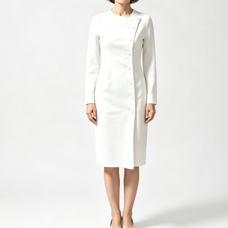 📢📢50%Rabatt!!!🎉✨Elegantes asymmetrisches Einreiher-Kleid für Damen