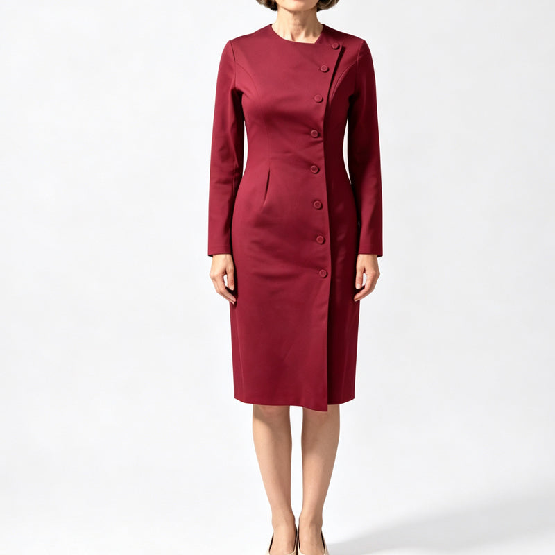 📢📢50%Rabatt!!!🎉✨Elegantes asymmetrisches Einreiher-Kleid für Damen