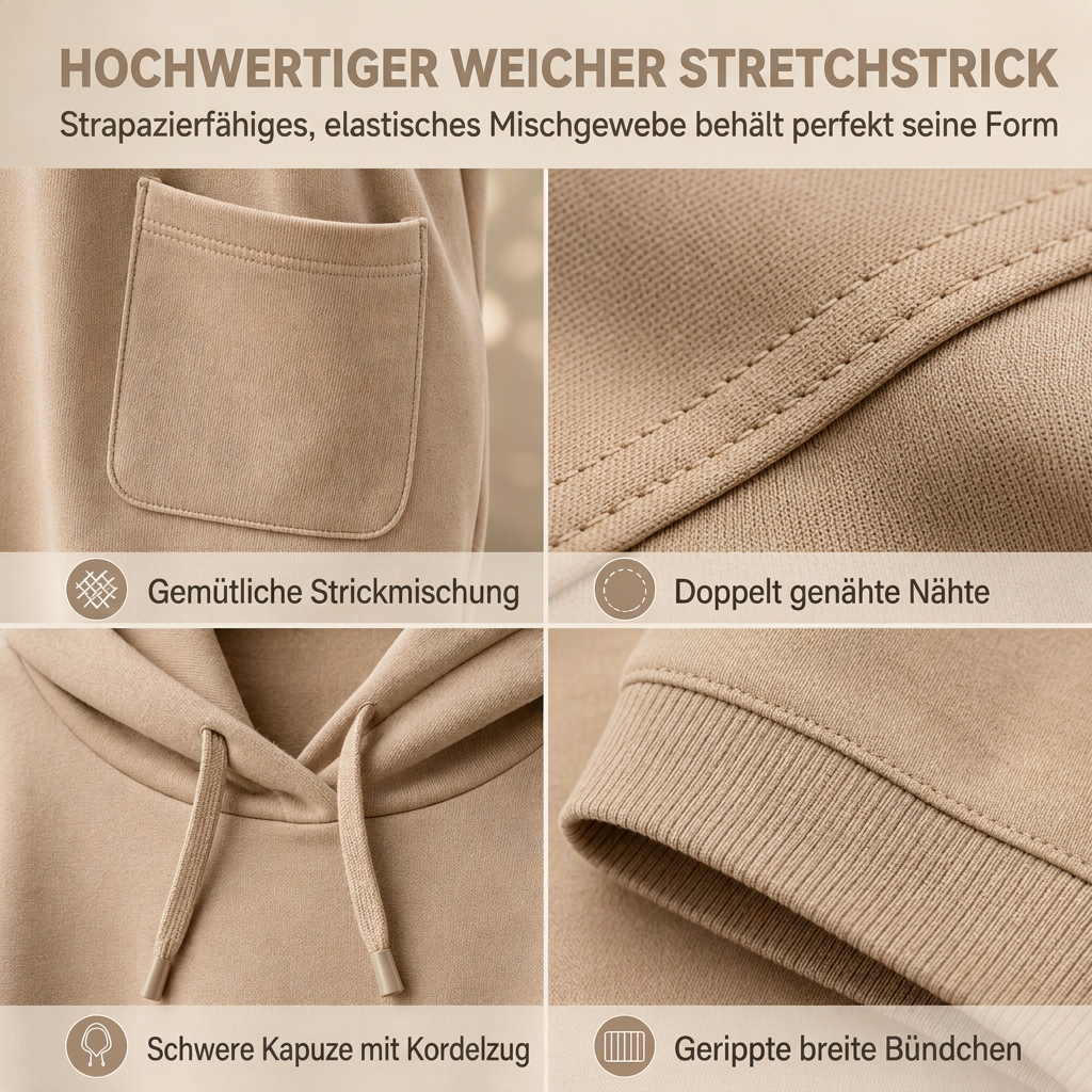 🔥Beliebtes Produkt ！✨Lässiges einfarbiges Kapuzensweatshirt für Damen