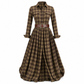 🔥Beliebtes Produkt ！✨Plus-Size-Kleid für Damen im französischen Vintage-Karomuster mit unregelmäßigem Saum und figurformendem, schlankmachendem Design