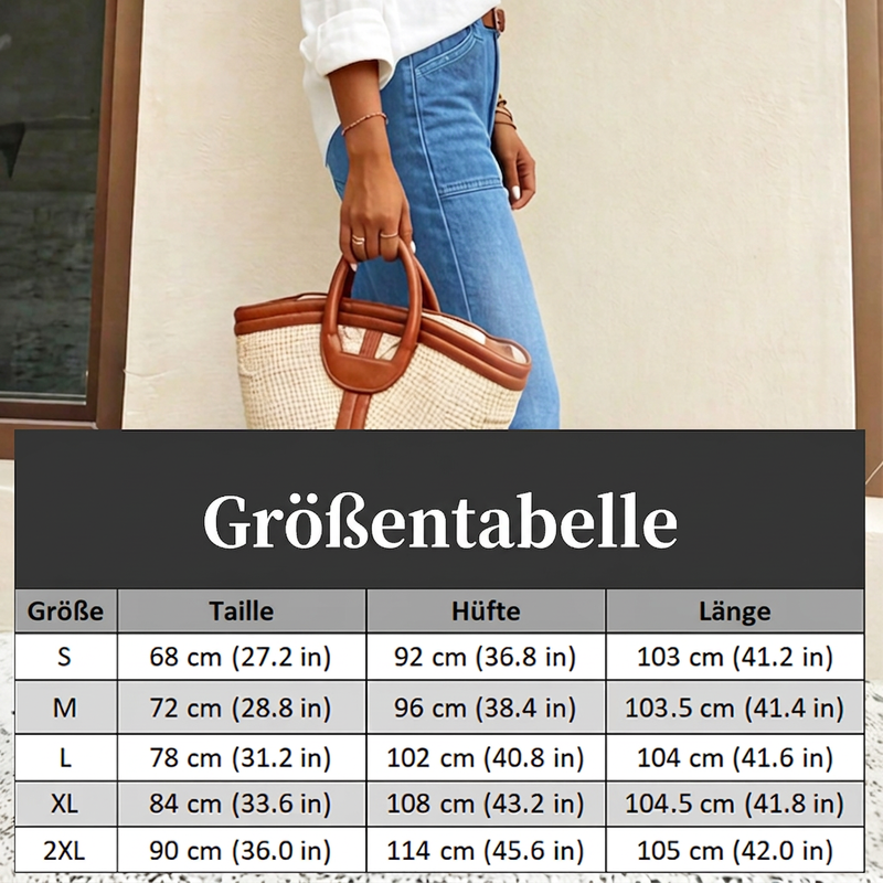 🔥Beliebtes Produkt ！✨Stretch-Jeans mit geradem Bein für Damen