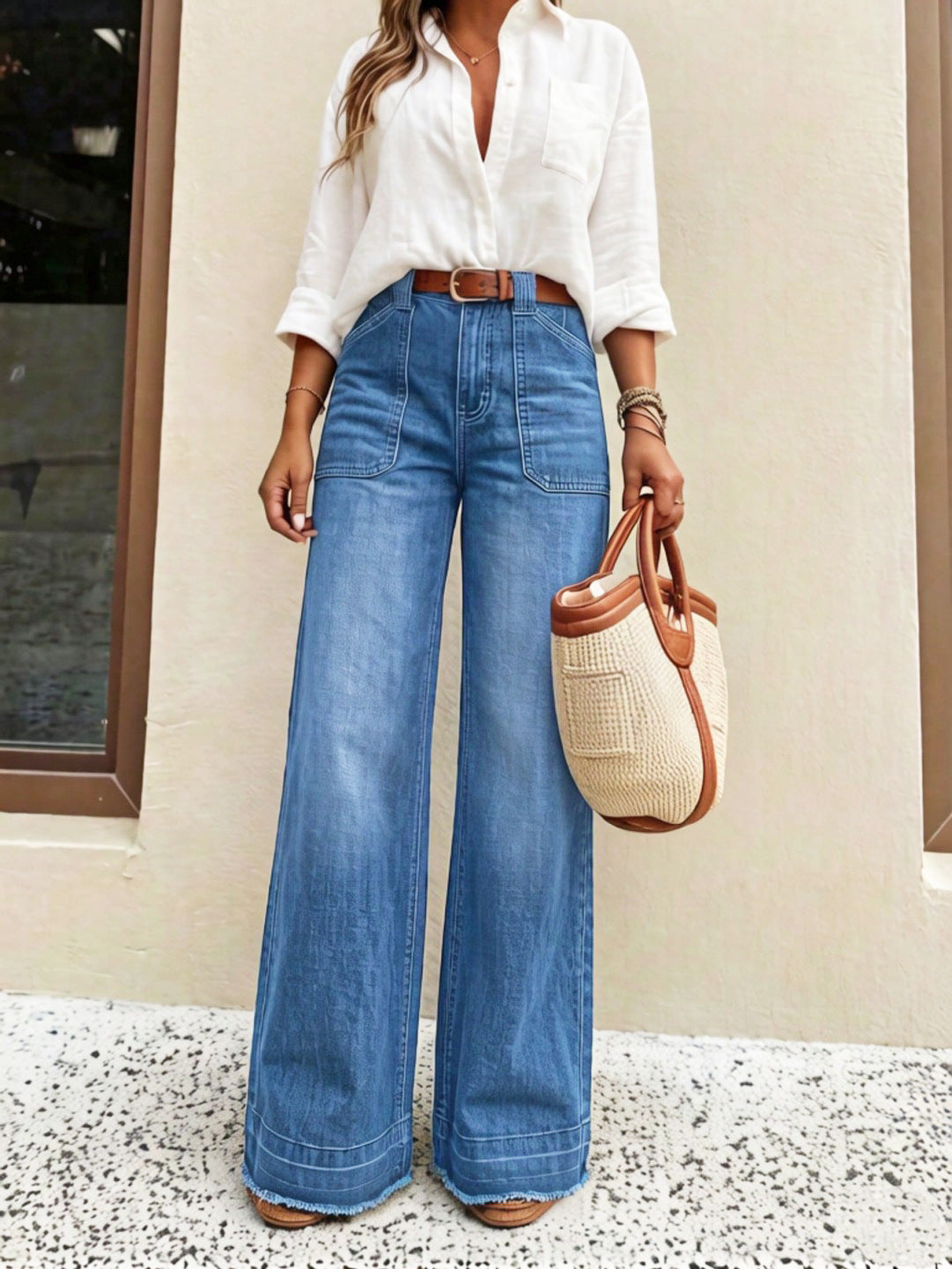 🔥Beliebtes Produkt ！✨Stretch-Jeans mit geradem Bein für Damen