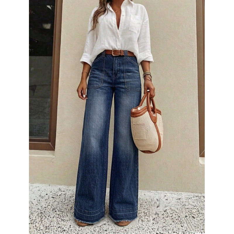 🔥Beliebtes Produkt ！✨Stretch-Jeans mit geradem Bein für Damen