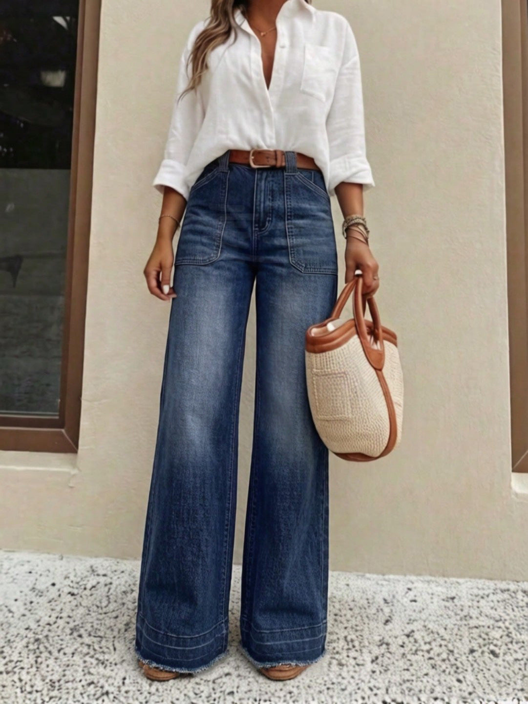 🔥Beliebtes Produkt ！✨Stretch-Jeans mit geradem Bein für Damen