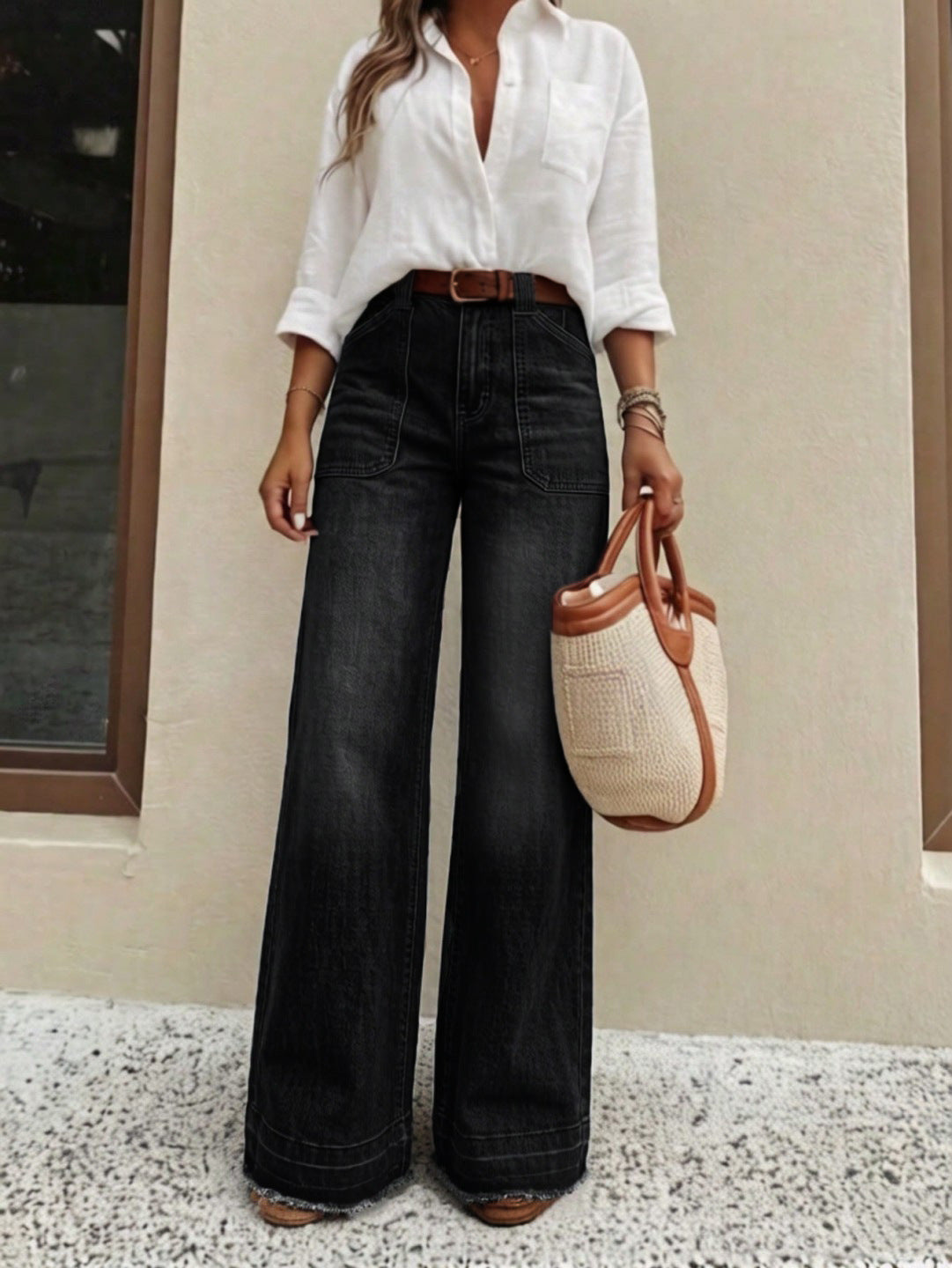 🔥Beliebtes Produkt ！✨Stretch-Jeans mit geradem Bein für Damen