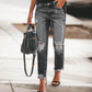 📢📢50%Rabatt!!!🎉✨Vintage-Jeans mit Rissen und geradem Bein für Damen