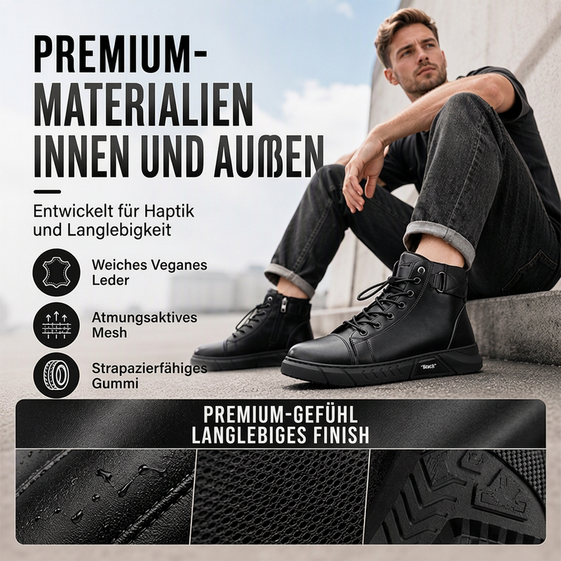 🔥Beliebtes Produkt ！✨Wasserdichte Kampfstiefel aus echtem Leder für Herren