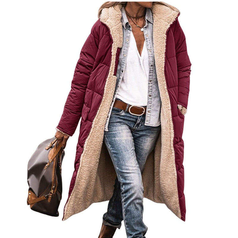 📢📢50%Rabatt!!!🎉✨Wendbare, wattierte Slim-Fit-Mantel mit Kapuze