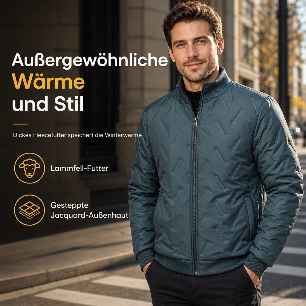 🔥Beliebtes Produkt ！✨Herren-Winterjacke mit Fleecefutter und Wattierung