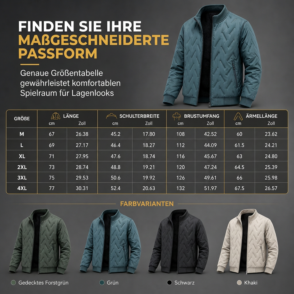 🔥Beliebtes Produkt ！✨Herren-Winterjacke mit Fleecefutter und Wattierung