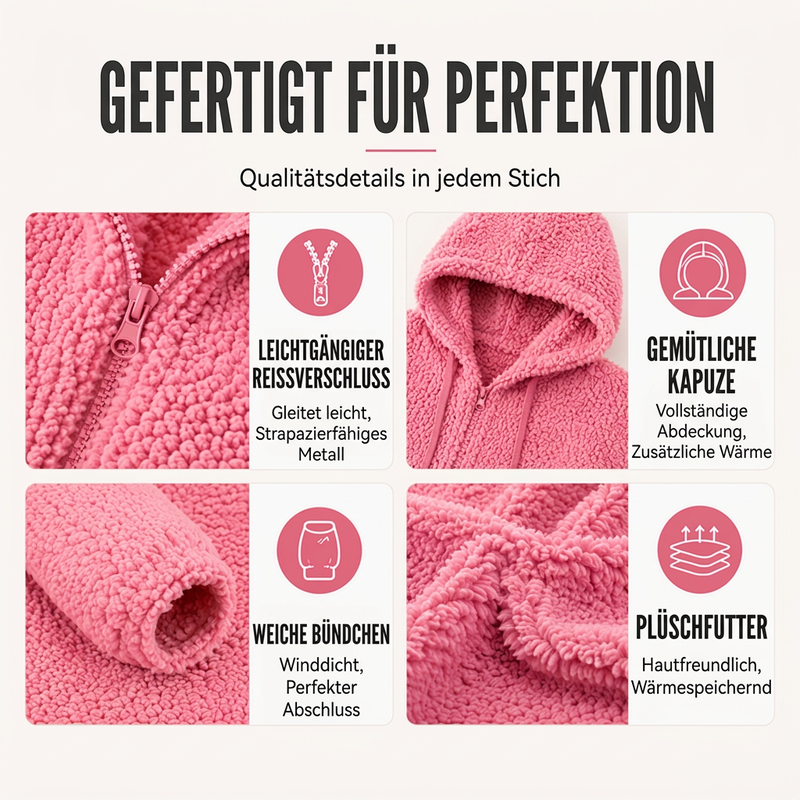 🚨 Eilmeldung: 50% endet heute Nacht! Damen-Kapuzenjacke mit Reißverschluss aus flauschigem Material