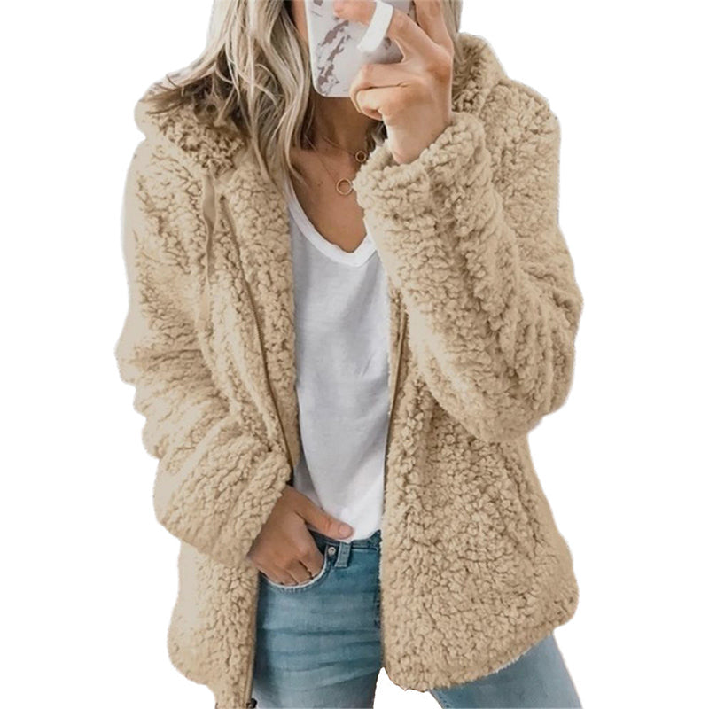 🚨 Eilmeldung: 50% endet heute Nacht! Damen-Kapuzenjacke mit Reißverschluss aus flauschigem Material