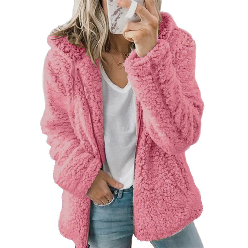 🚨 Eilmeldung: 50% endet heute Nacht! Damen-Kapuzenjacke mit Reißverschluss aus flauschigem Material