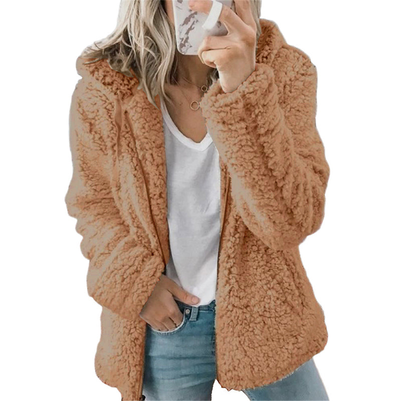 🚨 Eilmeldung: 50% endet heute Nacht! Damen-Kapuzenjacke mit Reißverschluss aus flauschigem Material