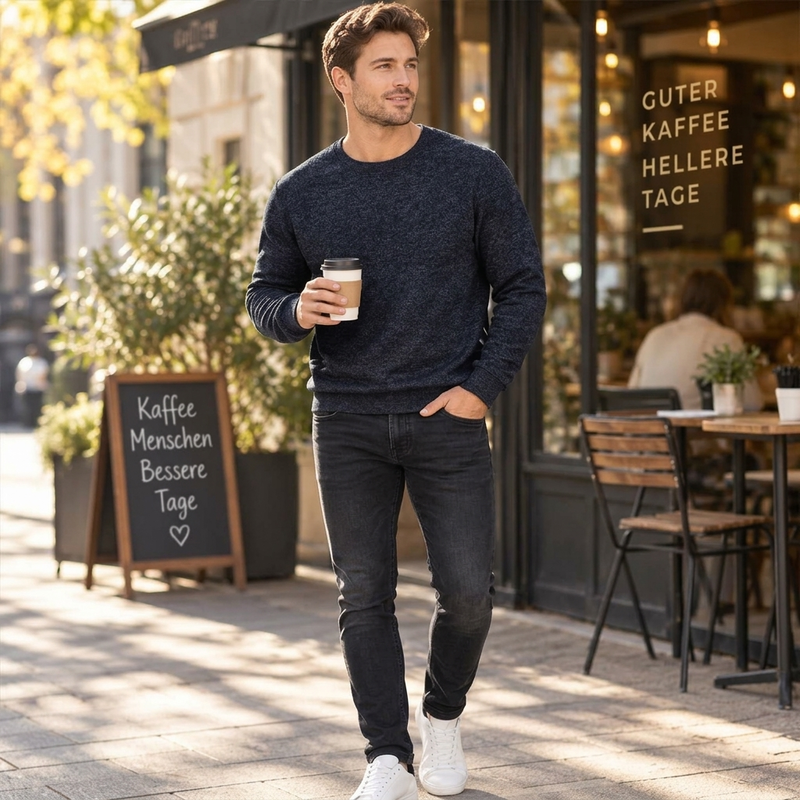📢📢50% Rabatt!!! 🎉✨ Herren Fleece-gefüttertes Rundhals-Sweatshirt