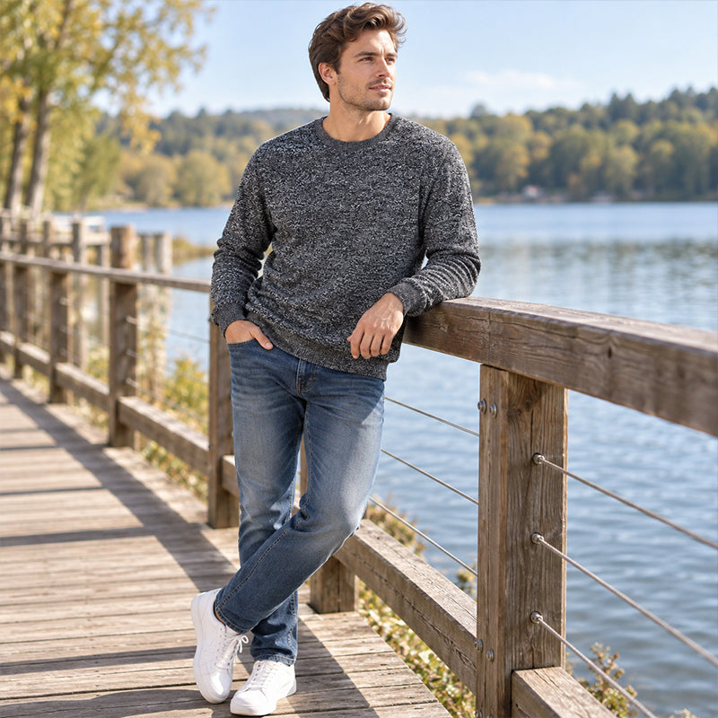 📢📢50% Rabatt!!! 🎉✨ Herren Fleece-gefüttertes Rundhals-Sweatshirt