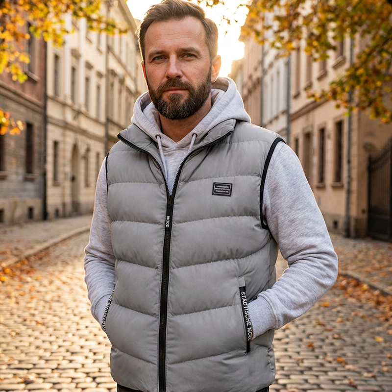 📢🎉50%Rabatt!!!🛍️✨Herren Stehkragenweste mit Polsterung
