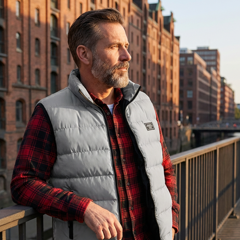 📢🎉50%Rabatt!!!🛍️✨Herren Stehkragenweste mit Polsterung