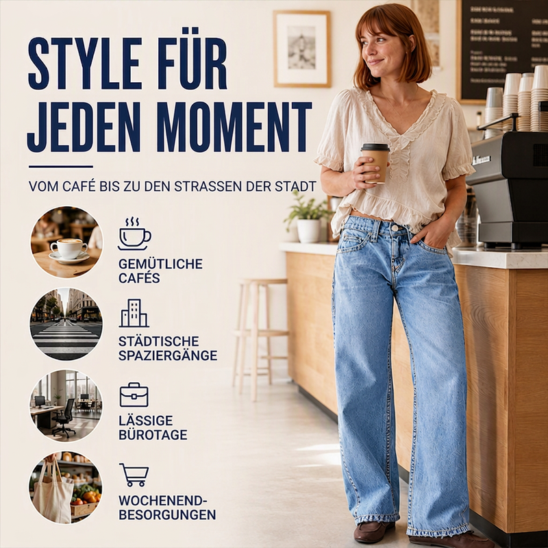 📢📢50% Rabatt!!! 🎉✨ Hochelastische Wide-Leg Jeans für Damen