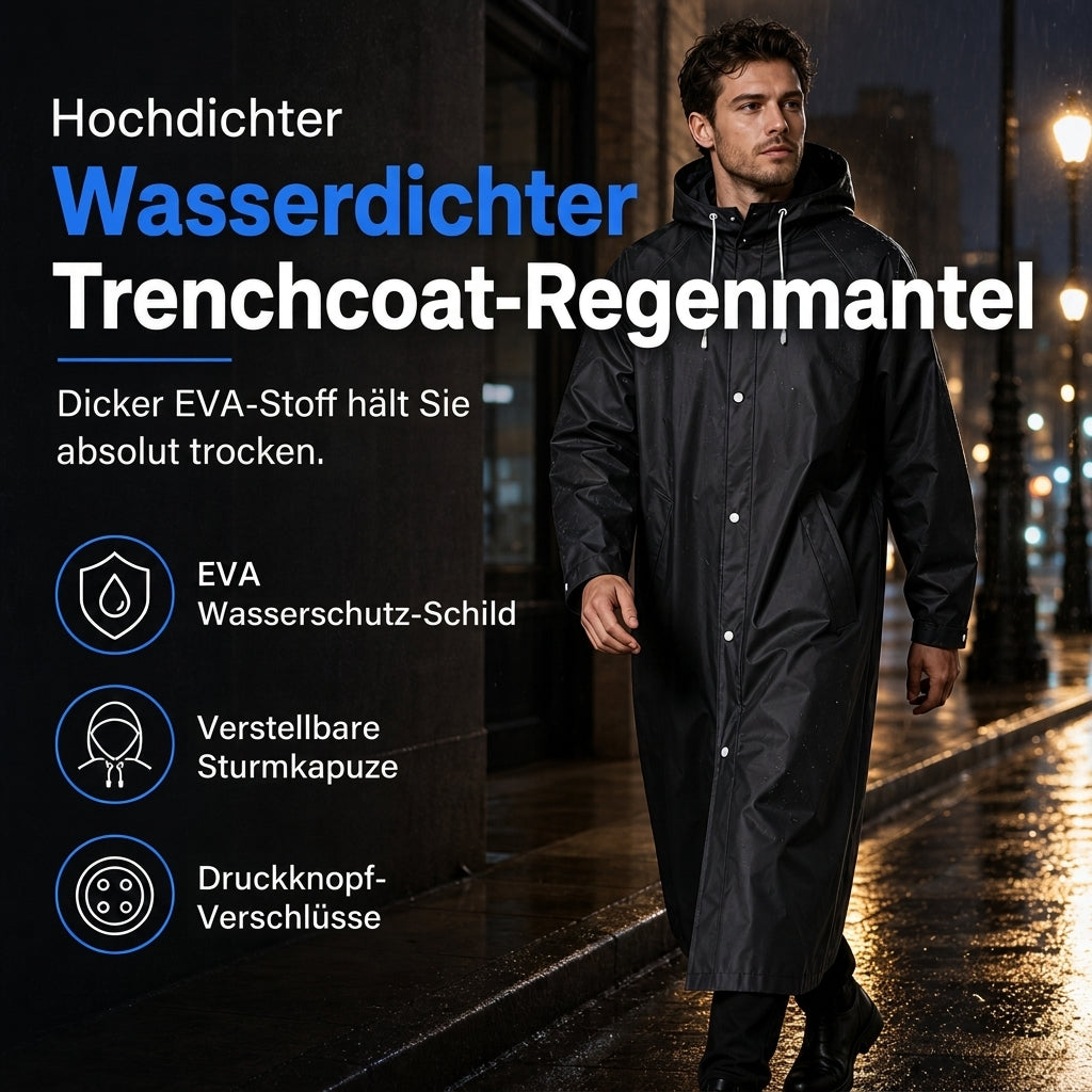📢📢50%Rabatt!!!🎉✨Langes EVA-Regenponcho mit Kapuze