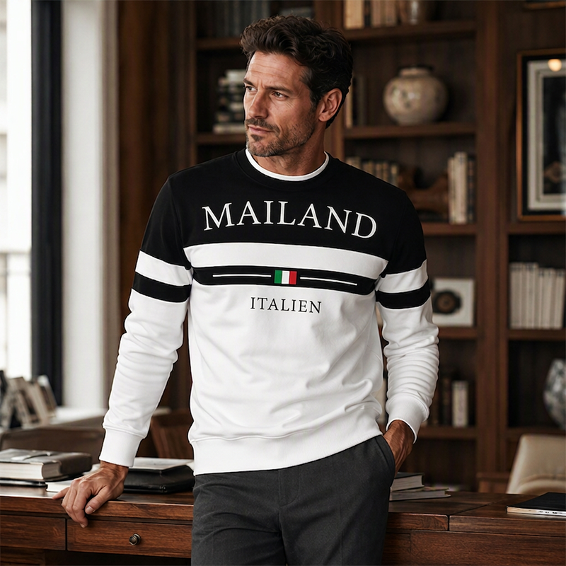 📢📢50%Rabatt!!!🎉✨Bedrucktes Sweatshirt Milano Italia für Herren