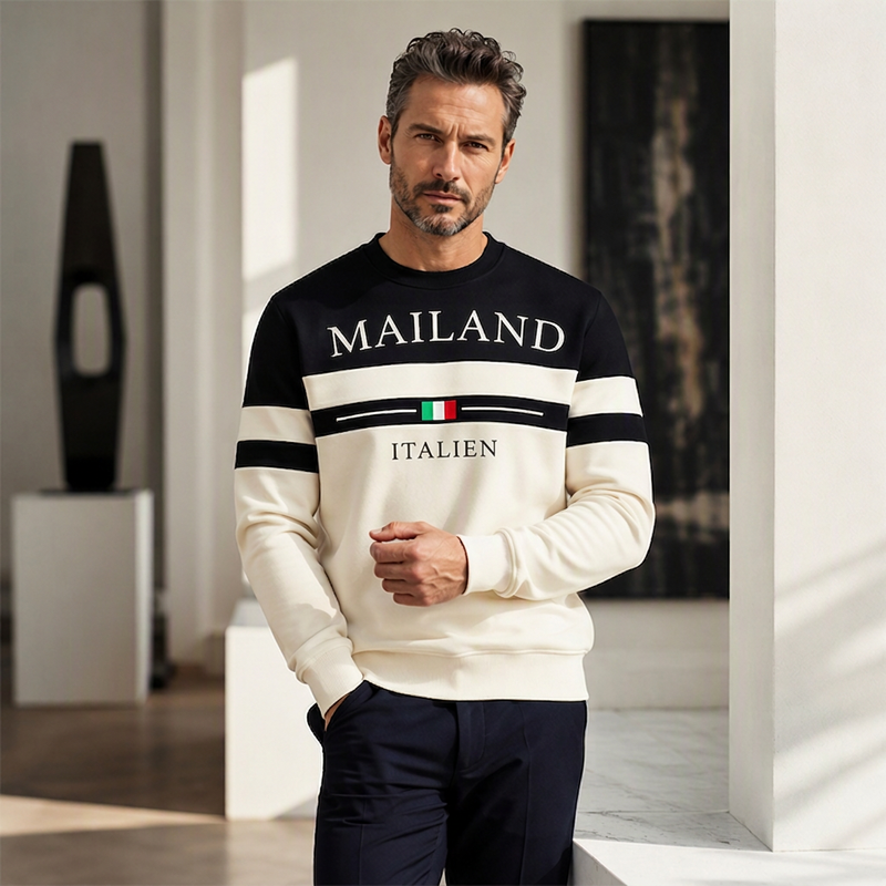 📢📢50%Rabatt!!!🎉✨Bedrucktes Sweatshirt Milano Italia für Herren