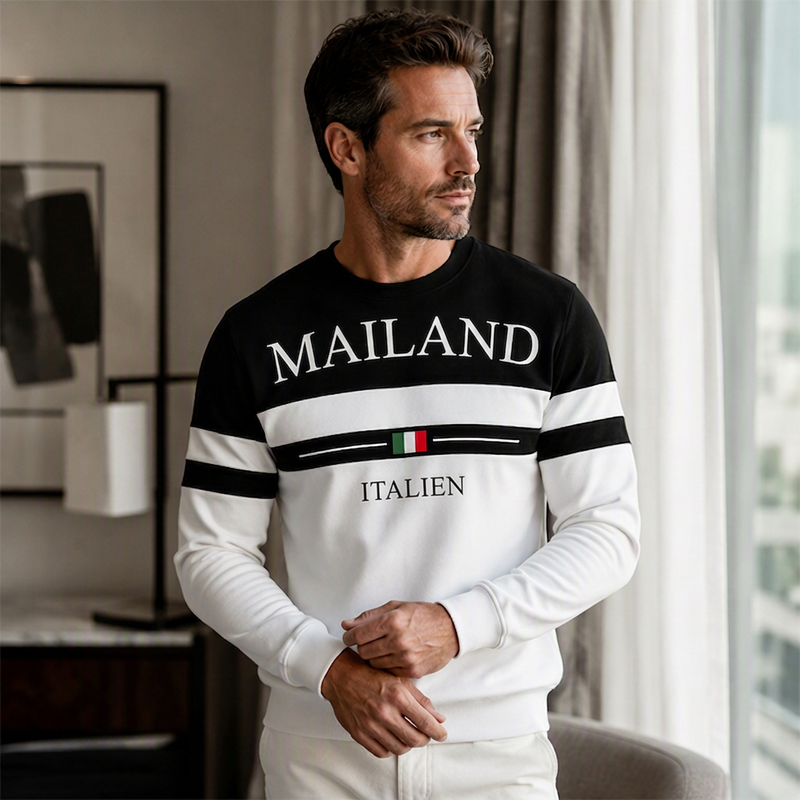 📢📢50%Rabatt!!!🎉✨Bedrucktes Sweatshirt Milano Italia für Herren