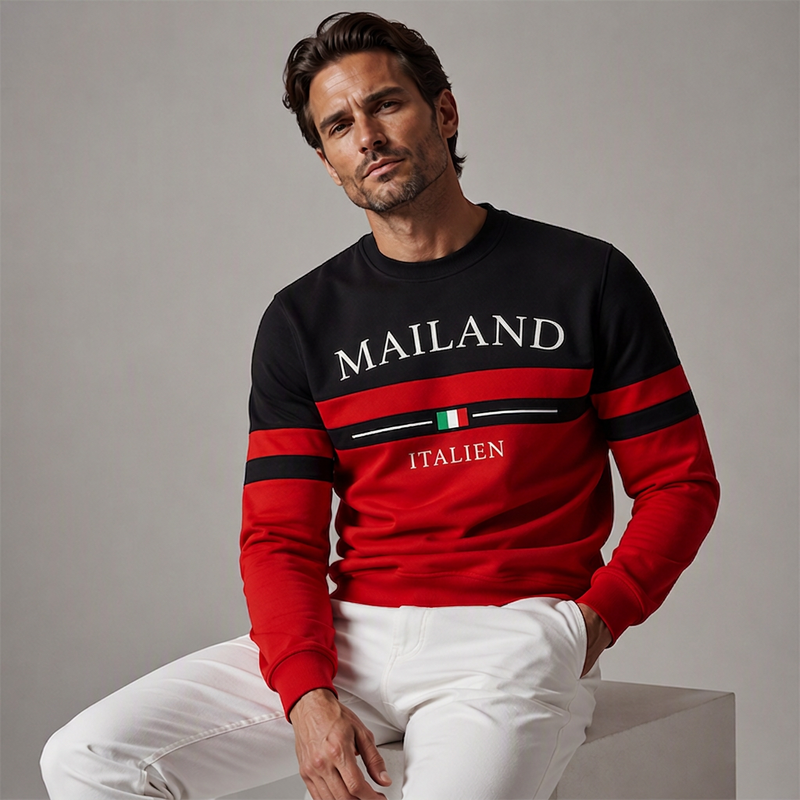 📢📢50%Rabatt!!!🎉✨Bedrucktes Sweatshirt Milano Italia für Herren