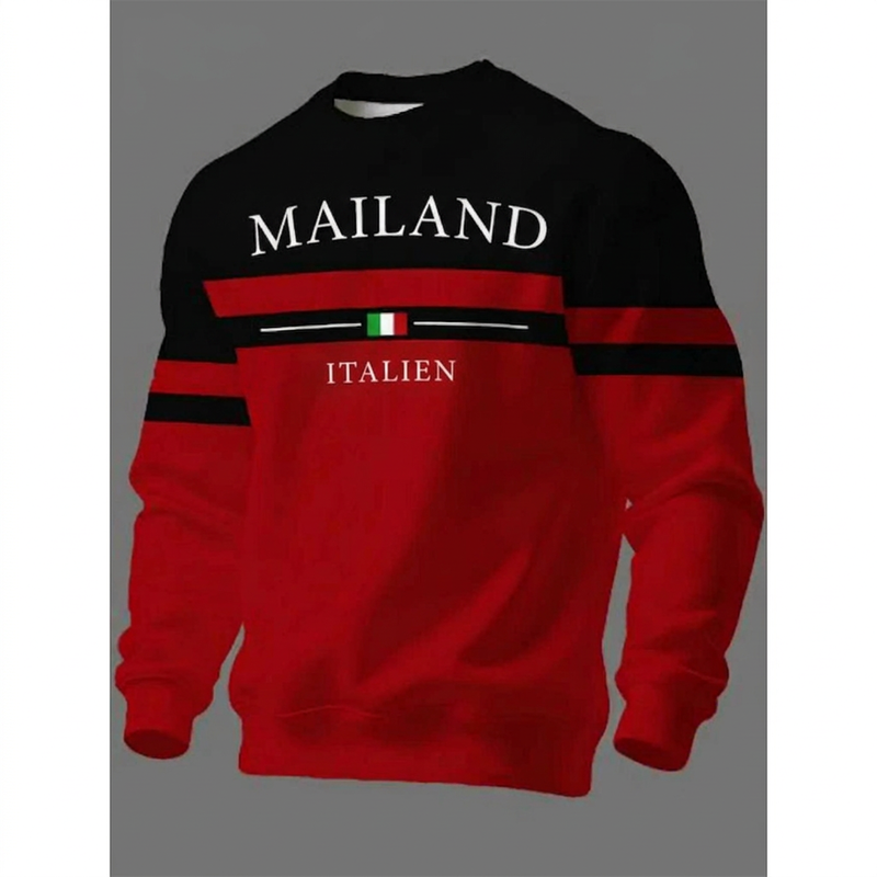 📢📢50%Rabatt!!!🎉✨Bedrucktes Sweatshirt Milano Italia für Herren