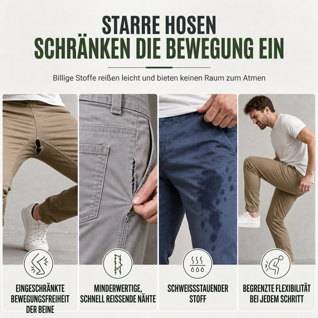 Cargo-Hose für Herren im Casual-Look mit mehreren Taschen und Kordelzug