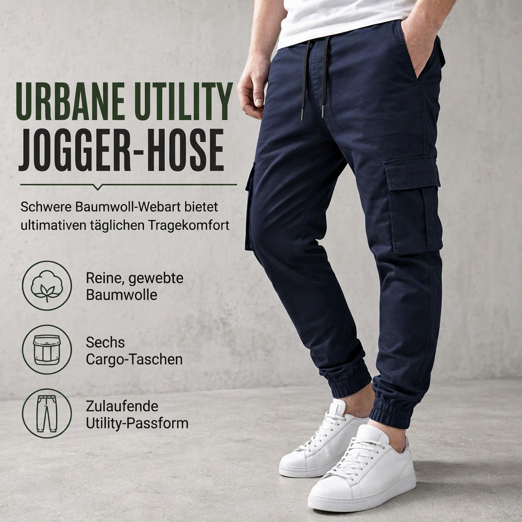 Cargo-Hose für Herren im Casual-Look mit mehreren Taschen und Kordelzug
