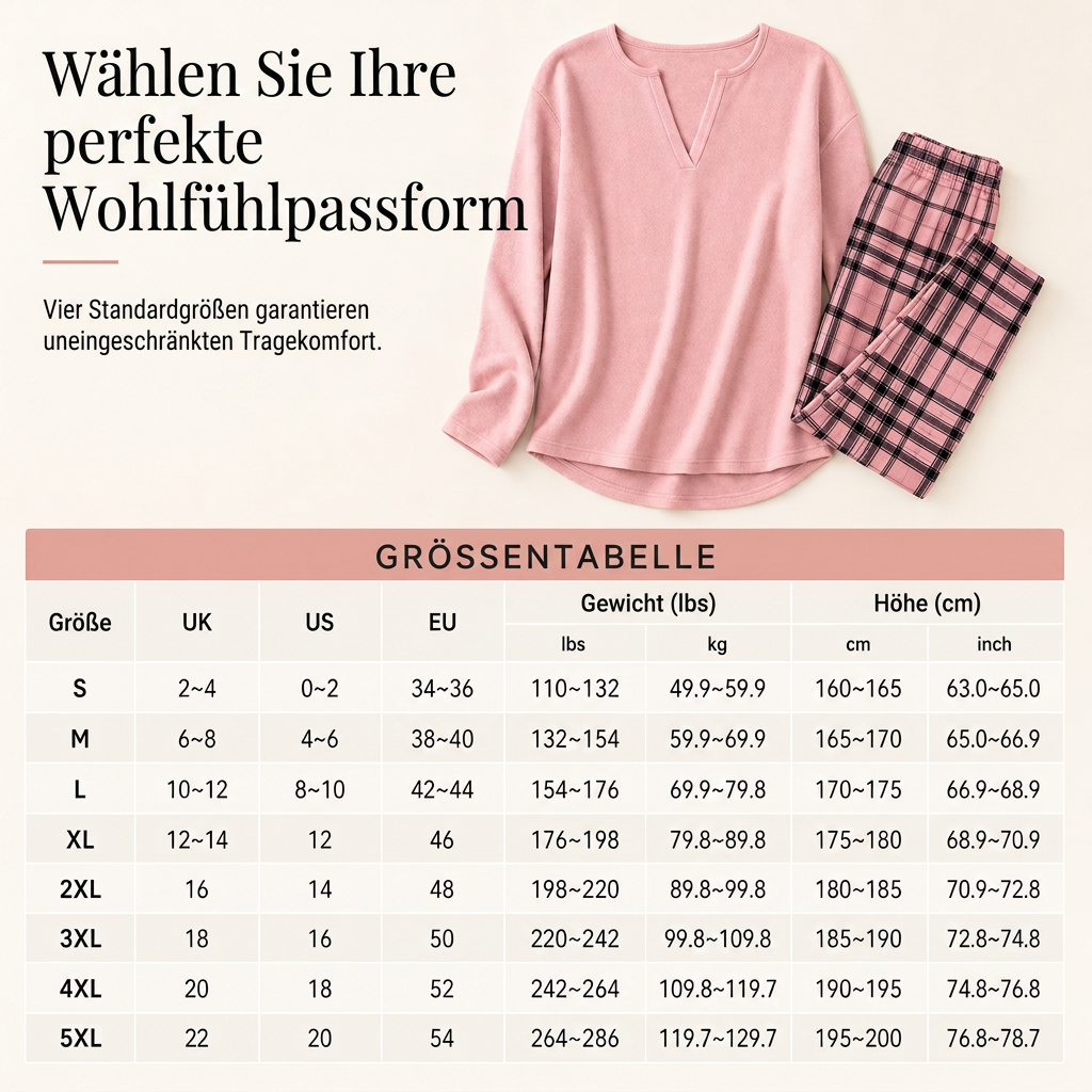 Damen-Set aus Strickoberteil und karierten Leggings