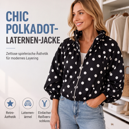 📢📢50%Rabatt!!!🎉✨Lässige gepunktete Jacke mit Reißverschluss für Damen