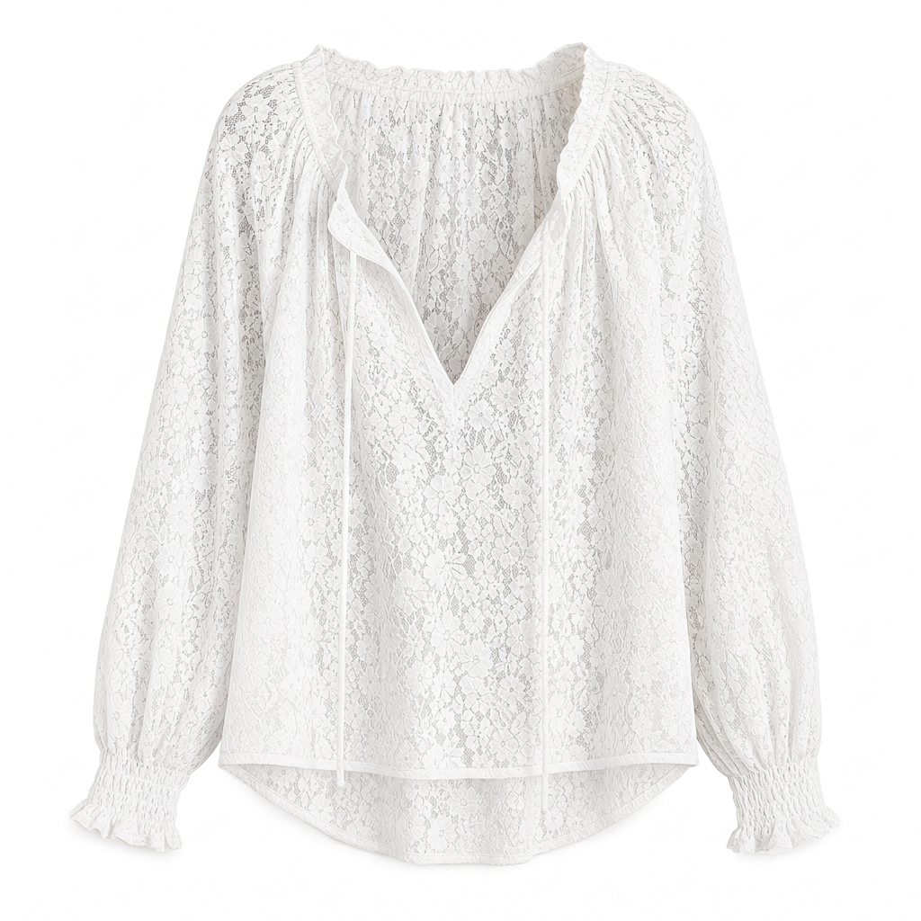 📢🎉50%Rabatt!!!🛍️✨Elegante, locker sitzende Langarm-Spitzenpullover-Bluse für Damen