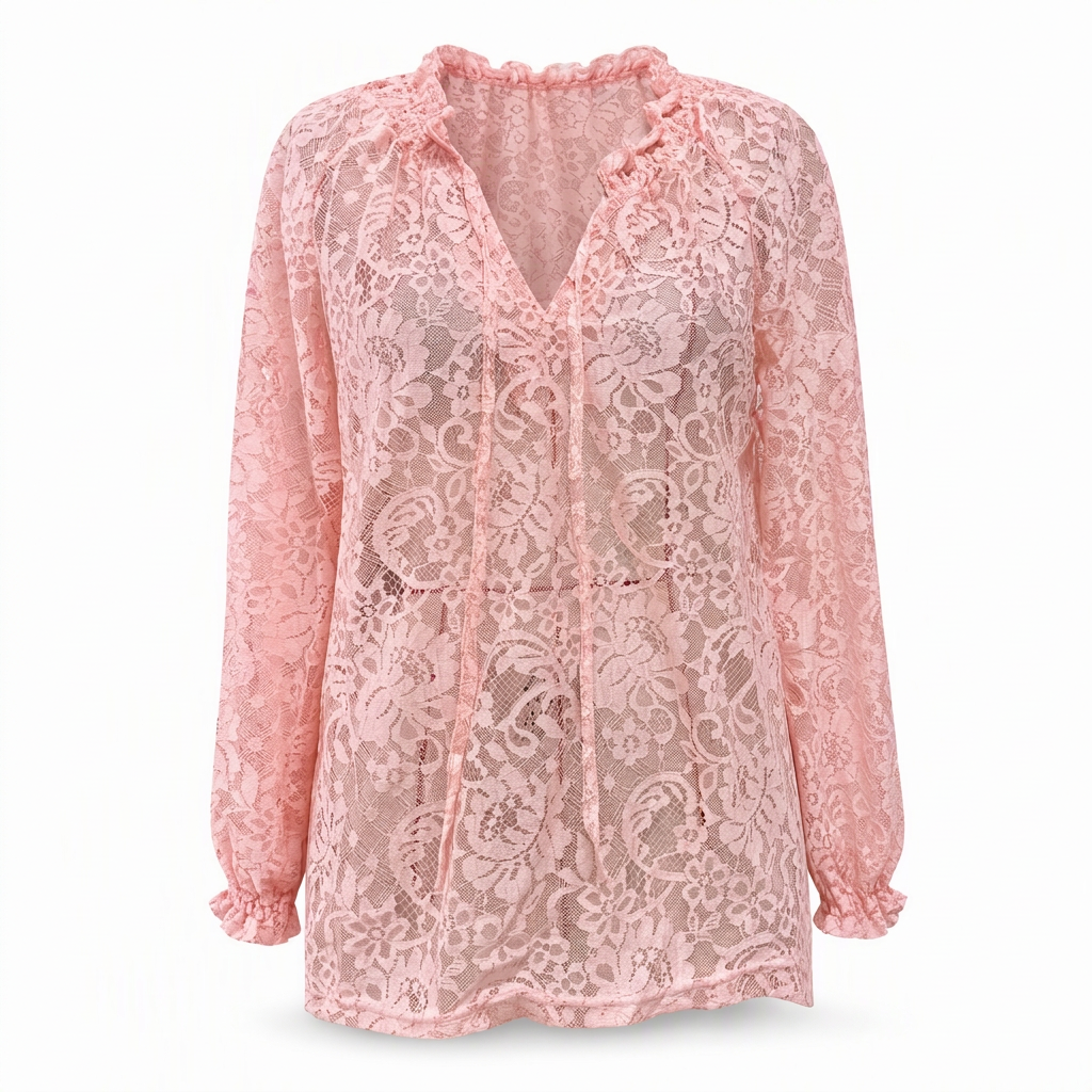 📢🎉50%Rabatt!!!🛍️✨Elegante, locker sitzende Langarm-Spitzenpullover-Bluse für Damen