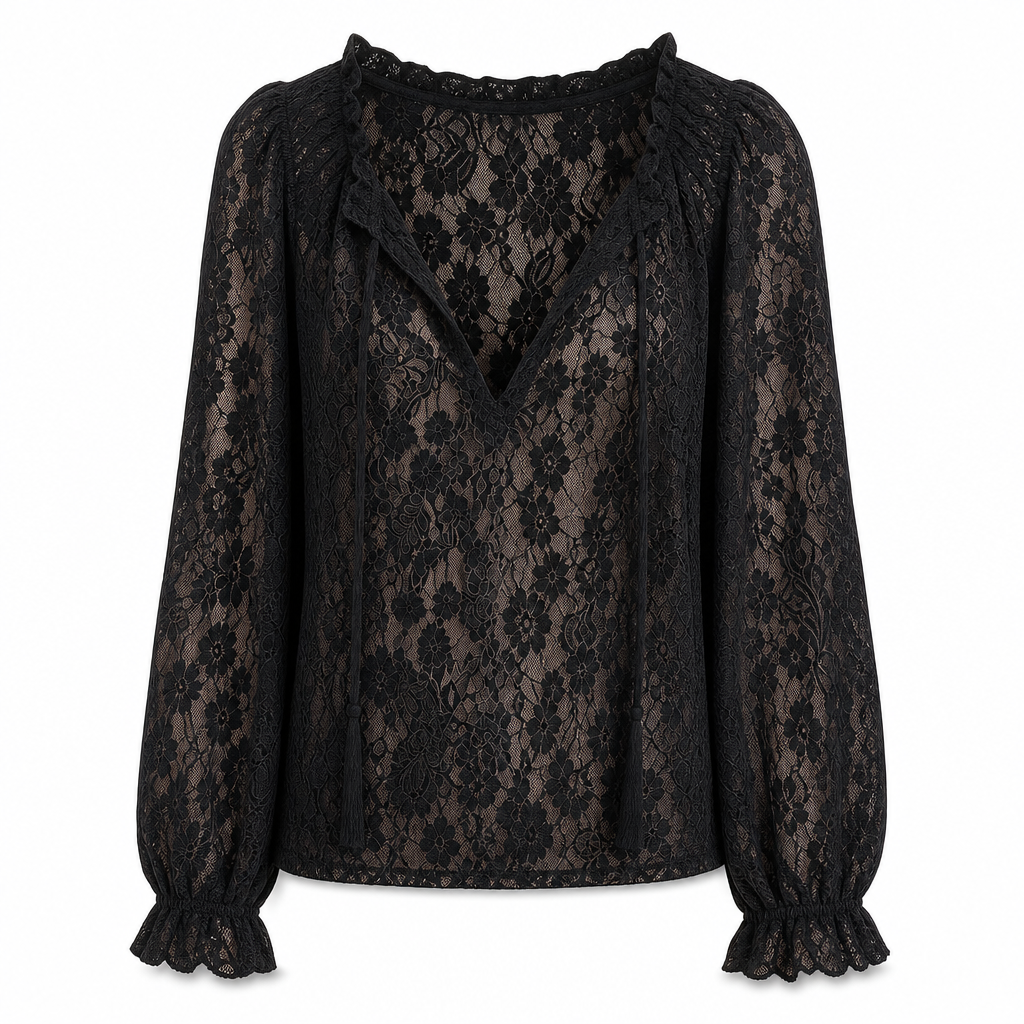 📢🎉50%Rabatt!!!🛍️✨Elegante, locker sitzende Langarm-Spitzenpullover-Bluse für Damen