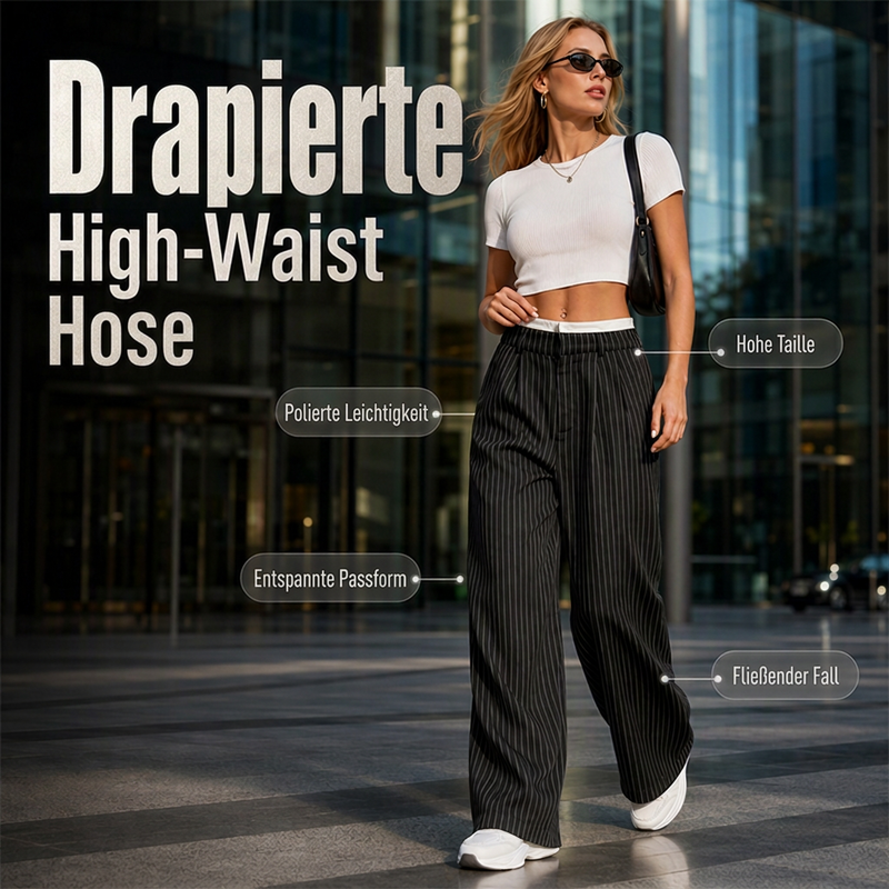 🔥Beliebtes Produkt ！✨Gerade geschnittene Damenhosen mit hoher Taille
