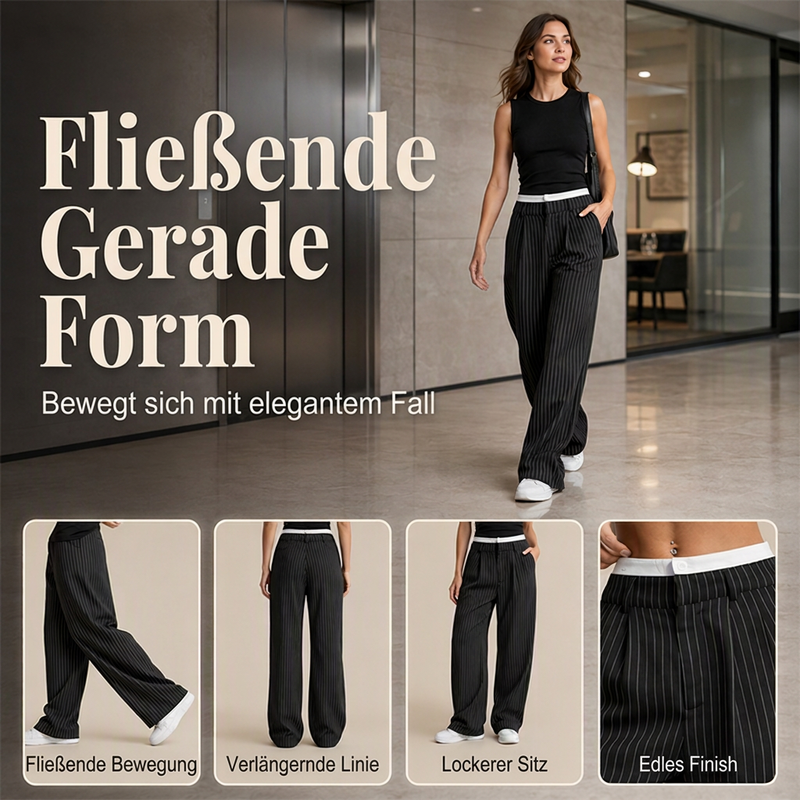 🔥Beliebtes Produkt ！✨Gerade geschnittene Damenhosen mit hoher Taille