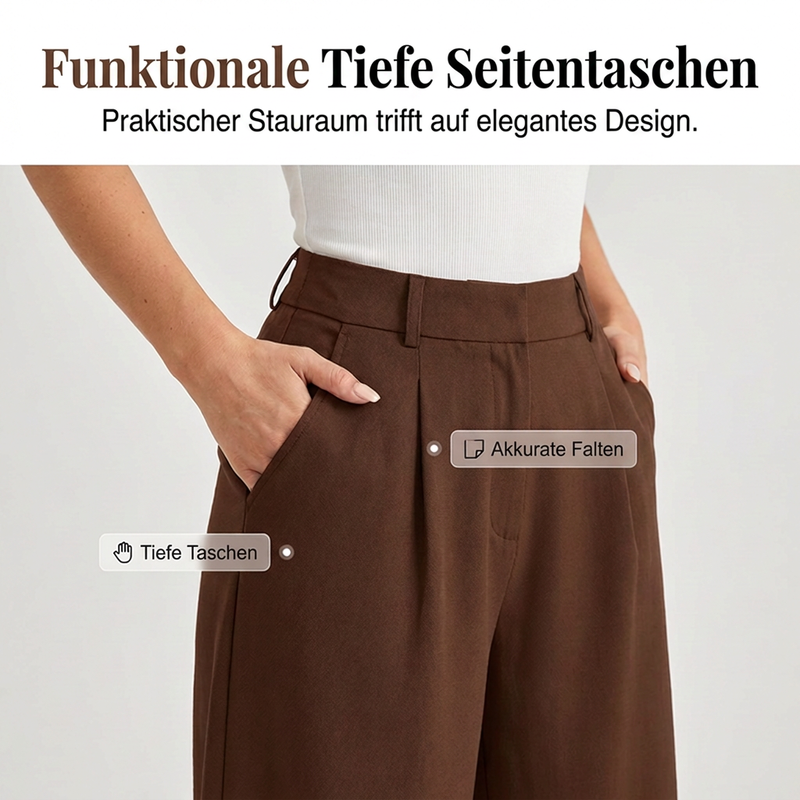 📢🎉50%Rabatt!!!🛍️✨Damen Hochbund Plissierte Weite Hosen