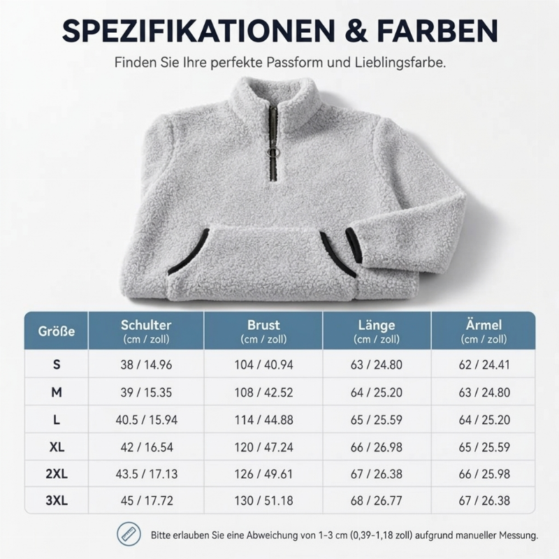 📢🎉50%Rabatt!!!🛍️✨Damen-Sweatshirt mit halbem Reißverschluss aus warmem Plüsch