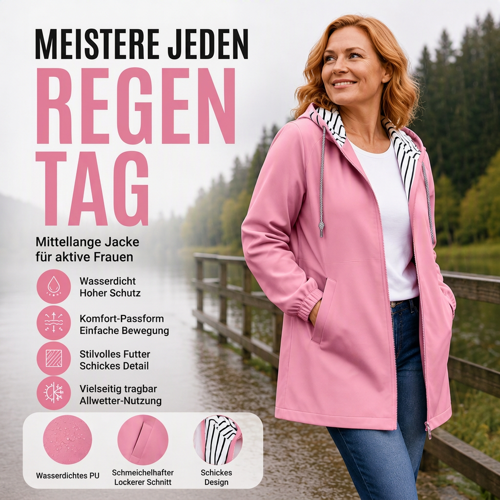 📢📢50%Rabatt!!!📦 Täglich 500+ Pakete versendet – der Wahnsinn! Wasserdichte Kapuzen-Freizeitjacke für Damen