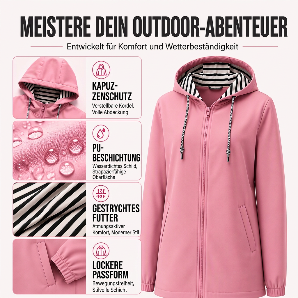 📢📢50%Rabatt!!!📦 Täglich 500+ Pakete versendet – der Wahnsinn! Wasserdichte Kapuzen-Freizeitjacke für Damen