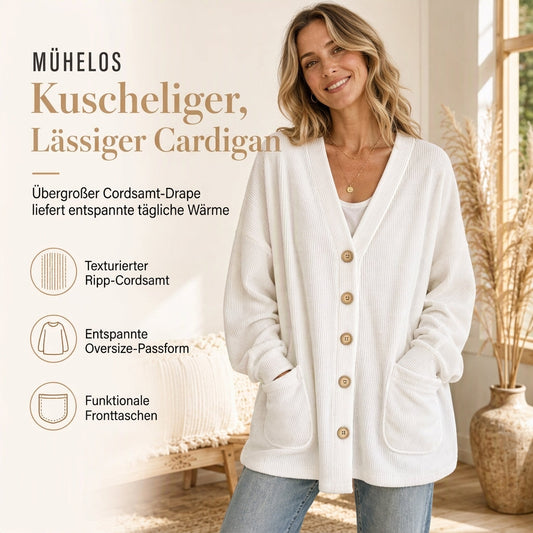 🔥Beliebtes Produkt ！✨Lässige Cord-Strickjacke mit V-Ausschnitt für Damen